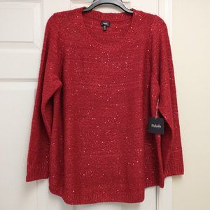 NWT Rafaella Women's Ruby Shimmery Sequined Long Sleeve Sweater SIZE 3X